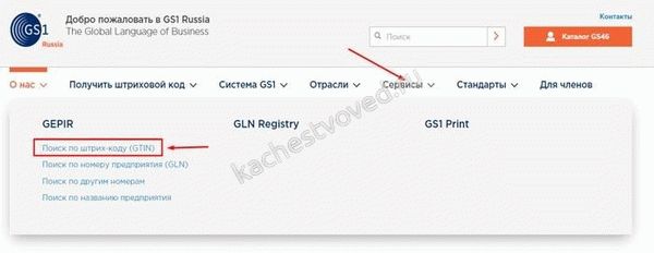 Как открыть сервис поиска штрихкодов GS1RU
