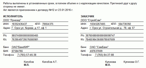 Задания, выполненные в соответствии с договором на оказание услуг 2024 года