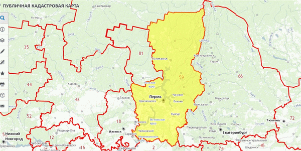 Публичная кадастровая карта Пермского края