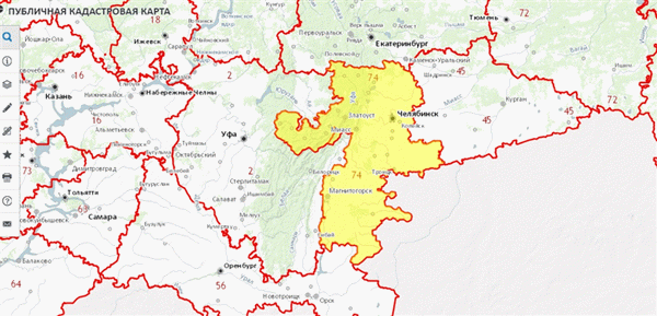 Публичная земельная карта - Челябинская область