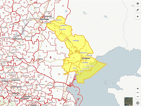 Публичная кадастровая карта Астраханской области