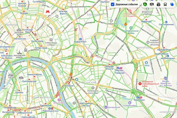 Заботливая карта пробок на компьютере